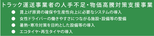 トラック運送事業者の人手不足・物価高騰対策支援事業